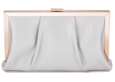 retro chic τσάντα φάκελος δερματίνη ασημί - PerfectDress.gr - 