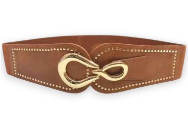 retro φαρδιά ζώνη Infinity tabac - PerfectDress.gr - 