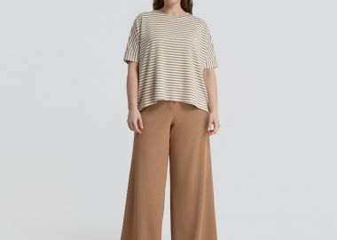 Ριγέ μπλούζα σε boxy γραμμή - MAT FASHION - 