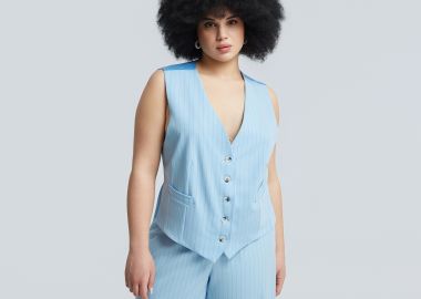 Ριγέ tailored γιλέκο - MAT FASHION - 