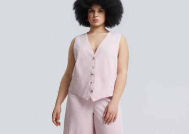 Ριγέ tailored γιλέκο - MAT FASHION - 