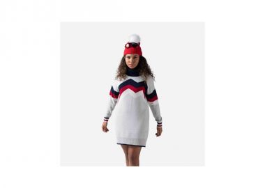 Rossignol W Mountain Knit Dress Sweater Gray - Rossignol - 
