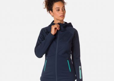 ROSSIGNOL W Softshell Hoodie Jacket Jkt Navy Blue - Rossignol - 