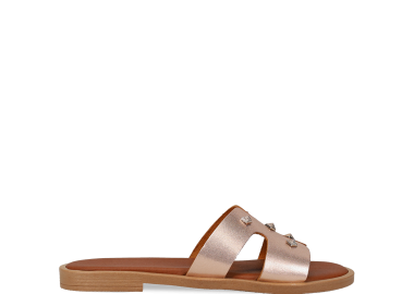 Ροζ χρυσό δερμάτινο σανδάλι - MIGATO ISLAND - 