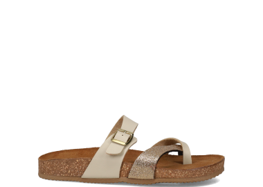 Ροζ χρυσό footbed σανδάλι - EASY WALK - 