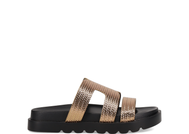 Ροζ χρυσό μεταλλιζέ flatform σανδάλι - MIGATO - 