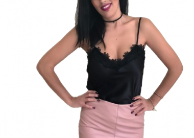 Ροζ Φούστα Δερματίνης - Amelie's - 