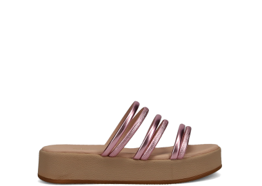 Ροζ μεταλλικό flatform σανδάλι - MIGATO - 