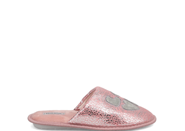 Ροζ μεταλλιζέ γυναικεία παντόφλα - MIGATO - 