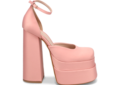 Ροζ σατέν γόβα με πλατφόρμα - MIGATO - 