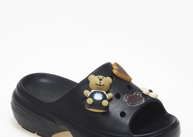 Σαγιονάρες δίσολες με αποσπώμενα διακοσμητικά - Μαύρο - Issue - 