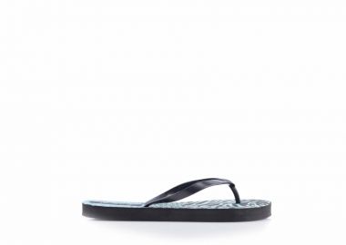 Σαγιονάρες θαλάσσης μαύρες με γαλάζιες animal print λεπτομέρειες ΜΑΥΡΟ - Tsoukalas - 