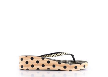 Σαγιονάρες θαλάσσης μπεζ με μαύρη ρίγα ΜΠΕΖ - Tsoukalas - 