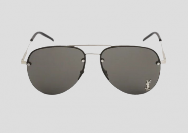 SAINT LAURENT Ανδρικό Μαύρο Classic Mini Logo Sunglasses - SAINT LAURENT - 