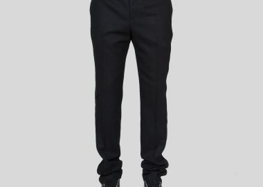 SAINT LAURENT Ανδρικό Μαύρο Straight Leg Trousers - SAINT LAURENT - 