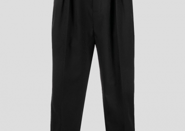 SAINT LAURENT Ανδρικό Μαύρο Wool Tapered Trousers - SAINT LAURENT - 