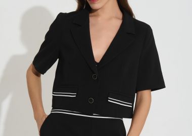 Σακάκι Cropped Κοντομάνικο Με Φουλάρι DEJAVU -  - 