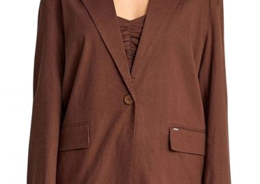 Σακάκι Funky Buddha Linen Blend FBL013-109-01-COCONUT SHELL Γυναικείο - Funky Buddha - 