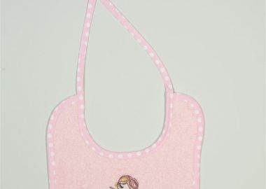 Σαλιάρα Βαμβακερή Με Κέντημα Little Angel 141 25x25εκ. Ροζ DimCol - DimCol - 