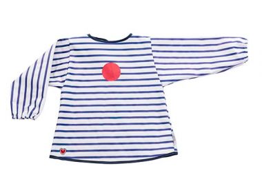 Σαλιάρα-Ποδιά Με Μανίκια Μπλε Navy Ριγέ Baby To Love BTL302009 - Baby to Love - 