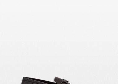 SALVATORE FERRAGAMO Ανδρικό Καφέ Gancini Plaque Slip-On Loafers - SALVATORE FERRAGAMO - 