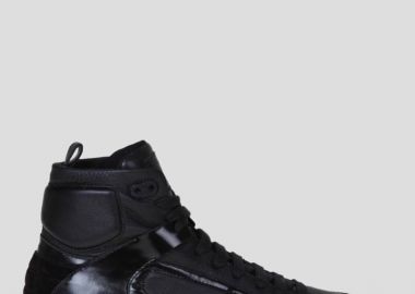 SALVATORE FERRAGAMO Ανδρικό Μαύρο Cassio High Sneakers In Black - SALVATORE FERRAGAMO - 
