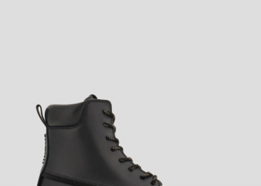 SALVATORE FERRAGAMO Ανδρικό Μαύρο Combat Boot With Maxi-Tongue - SALVATORE FERRAGAMO - 