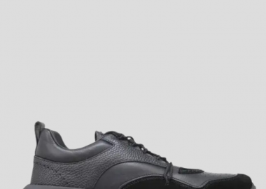 SALVATORE FERRAGAMO Ανδρικό Μαύρο Nima Knit Runner Sneakers - SALVATORE FERRAGAMO - 