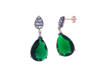 SALVATORE PLATA Σκουλαρίκια από ασήμι 925 Green 251A0009 - Salvatore Plata - 