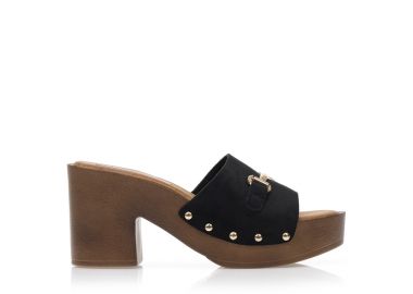 Σαμπό μαύρα σουέτ με αγκράφα ΜΑΥΡΟ - Tsoukalas - 