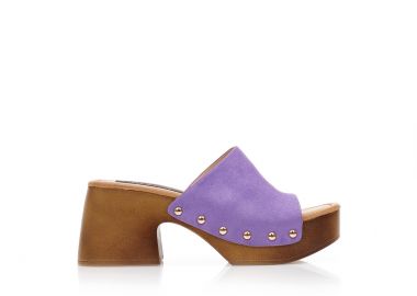 Σαμπό μωβ σουέτ με χρυσά τρουκς ΜΩΒ - Tsoukalas - 