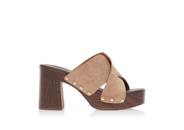 Σαμπό mules με σουέτ φάσα και τρουκς ΠΟΥΡΟ - Tsoukalas - 