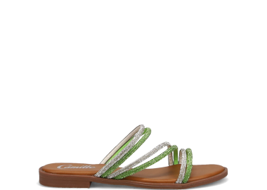 Σανδάλι με πράσινα στρας - CAMILLE - 