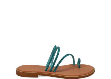 Σανδάλι με τυρκουάζ στρας - MIGATO - 