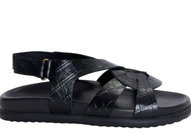 Σανδάλια Ale Δερμάτινο Με Κροκό Εφέ 8Y22742-BLACK Γυναικείο - Ale - 