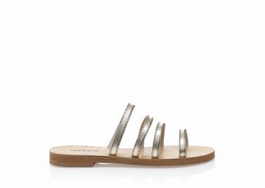 Σανδάλια χειροποίητα χρυσά δερματίνη με πολλαπλά λουράκια ΧΡΥΣΟ - Tsoukalas - 