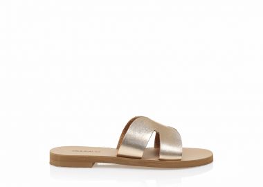 Σανδάλια χειροποίητα μπρονζέ δερματίνη με ιδιαίτερη φάσα ΧΑΛΚΟΣ - Tsoukalas - 