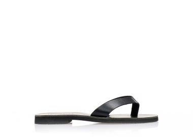 Σανδάλια χειροποίητα ολόμαυρα δερματίνη ΜΑΥΡΟ - Tsoukalas - 