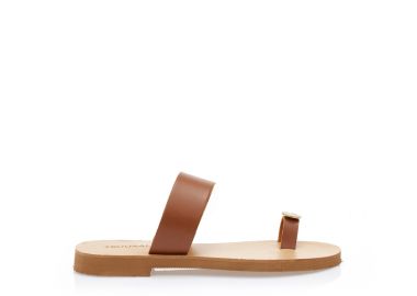 Σανδάλια χειροποίητα ταμπά δερματίνη με μπαρέτα και σχέδιο δαχτυλίδι ΤΑΜΠΑ - Tsoukalas - 