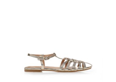 Σανδάλια χρυσά δερματίνη με λουράκια ΧΡΥΣΟ - Tsoukalas - 