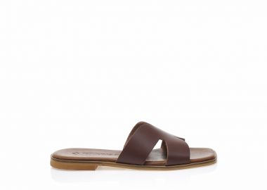 Σανδάλια δερμάτινα χειροποίητα καφέ ΚΑΦΕ - Tsoukalas - 