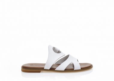 Σανδάλια δερμάτινα χειροποίητα λευκά με ιδιαίτερη φάσα ΛΕΥΚΟ - Tsoukalas - 