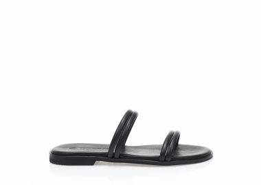 Σανδάλια δερμάτινα χειροποίητα μαύρα με πολλαπλά λουράκια ΜΑΥΡΟ - Tsoukalas - 