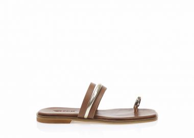 Σανδάλια δερμάτινα χειροποίητα ταμπά με σχέδιο δαχτυλίδι ΤΑΜΠΑ - Tsoukalas - 