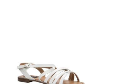Σανδάλια δερματίνη λευκά με χιαστί λουράκια ΛΕΥΚΟ - Tsoukalas - 