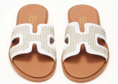 Σανδάλια ελληνικά με φάσα και μικρά τρουκς - Λευκό - Issue - 