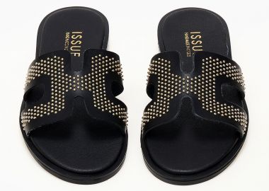 Σανδάλια ελληνικά με φάσα και μικρά τρουκς - Μαύρο - Issue - 