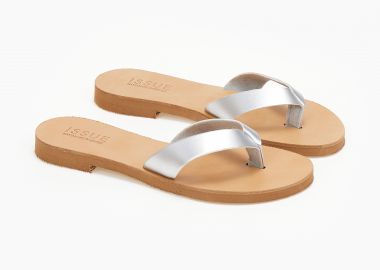 Σανδάλια ελληνικής κατασκευής με δίχαλο - Ασημί - Issue - 