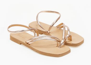 Σανδάλια ελληνικής κατασκευής με λουράκια - Χαλκός - Issue - 