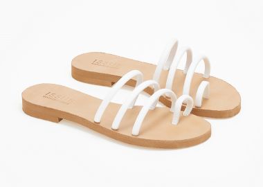 Σανδάλια ελληνικής κατασκευής με toe ring - Λευκό - Issue - 